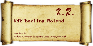 Köberling Roland névjegykártya